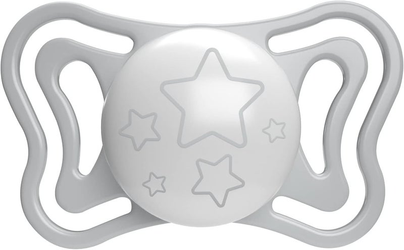 Chicco PhysioForma® Light Silicone Soother 6-16m 2Pcs, Glow/Lumi (Mixed: STARS - AIRPLANES) - Image 3